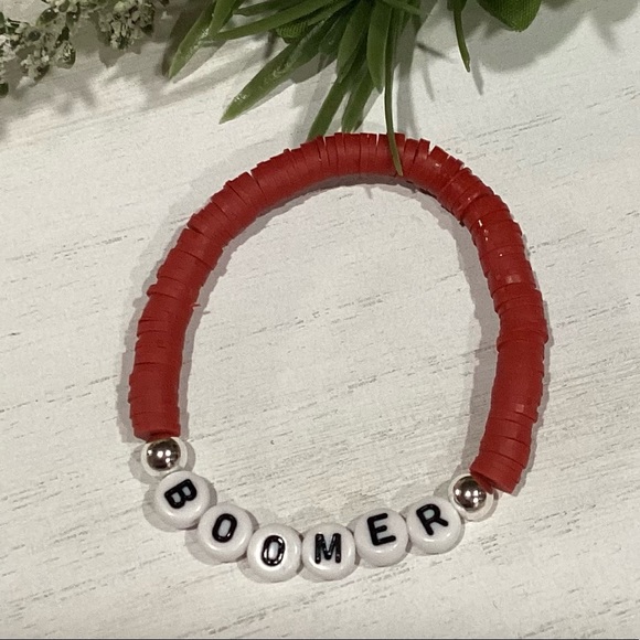 Silver Plated OU Sooners Custom Bracelet Stack - Picture 2 of 7